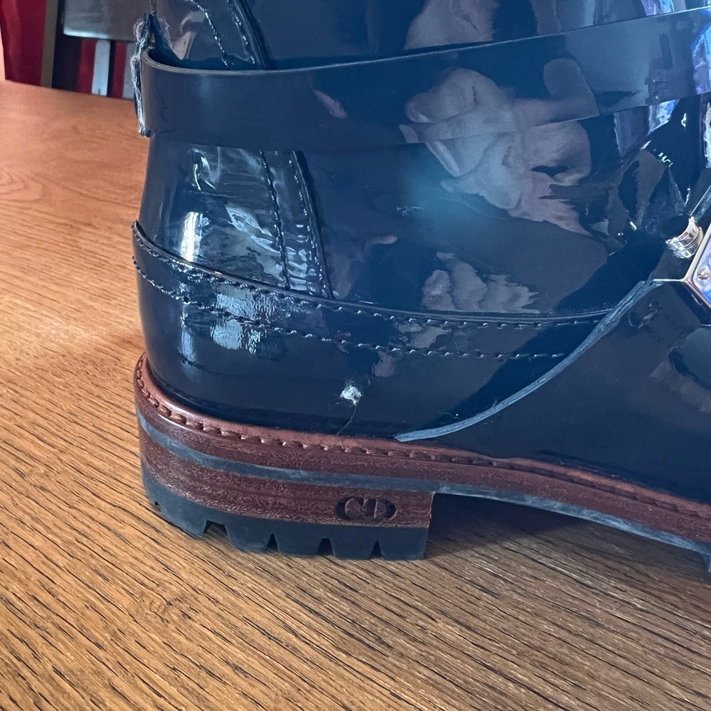 Dior Blue Patent Leather Boots - Picture 2 of 7